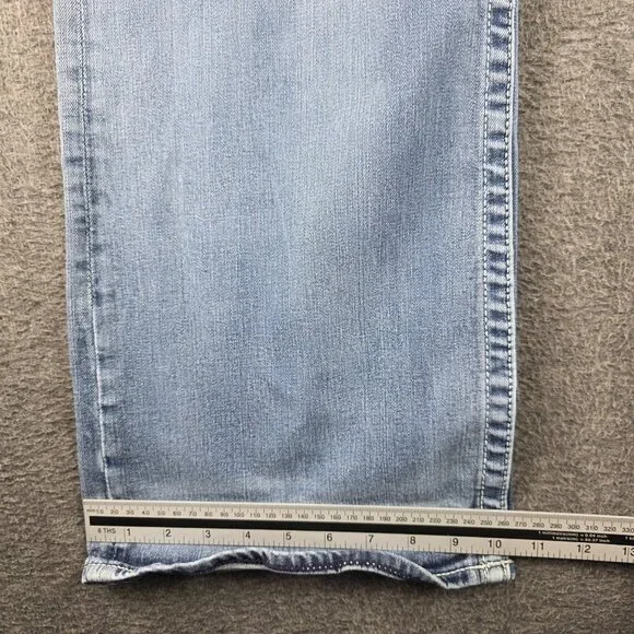 VIGOSS Bootcut Jeans Womens 24 24x33 Blue Light Wash Embellished Chelsea - Picture 10 of 10